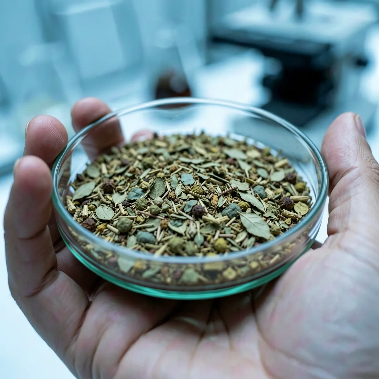 Microscopic detail of natural botanical extracts